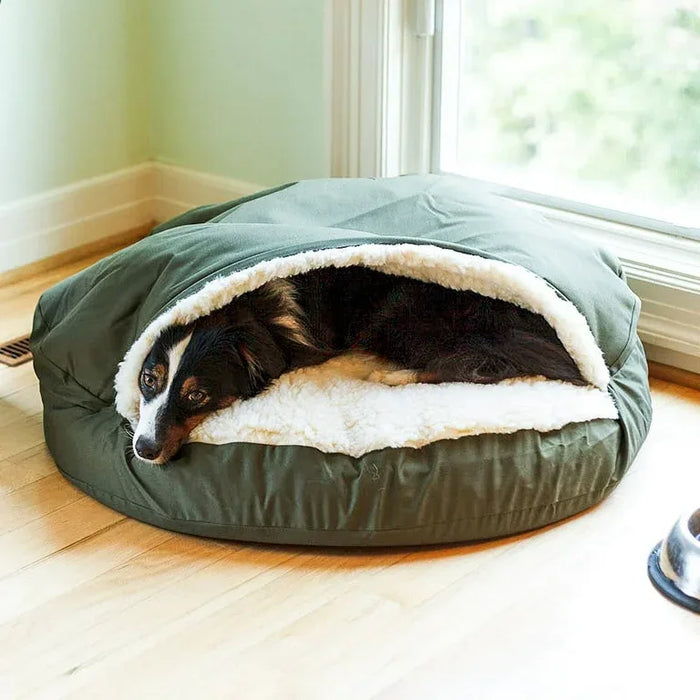 Hooded Cave-Style Dog Bed